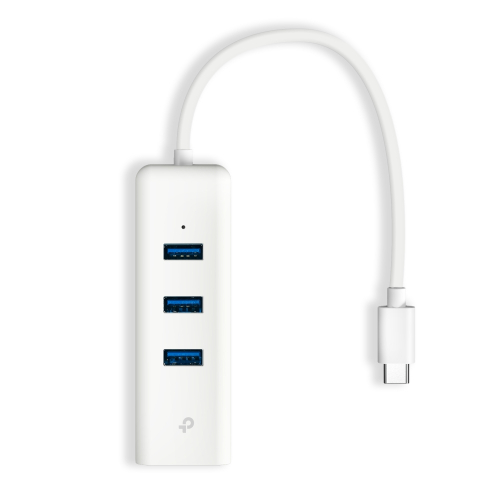 TP-Link - UE330C USB Type-C 3 連接埠集線器 & 千兆位元乙太網路適配器