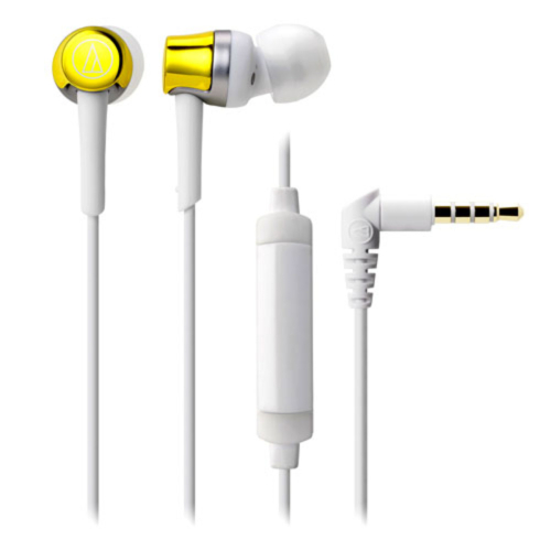 Audio-Technica AT  INNER-EARPHONES 入耳式智能手機通話耳機  - 黃色 (ATH-CKR30IS YL)