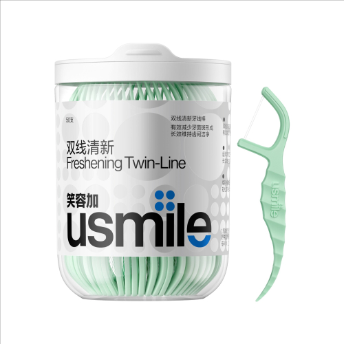usmile - 雙線清新牙線棒 - 薄荷味 (50支裝)