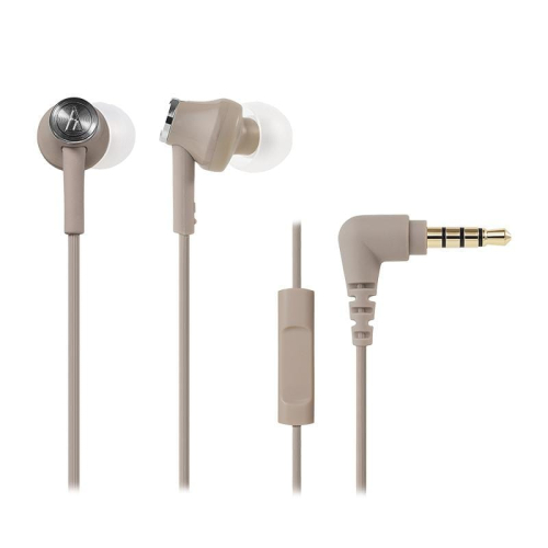 Audio-Technica AT 智能手機專用入耳式耳塞咪高峰 - 米色 (ATH-CK350IS BG)