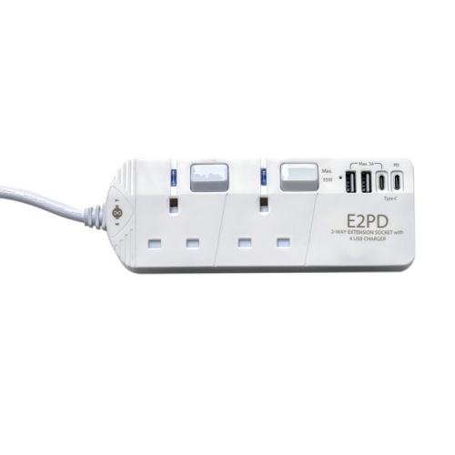 EIGHT - TypeC PD+USB 連2位13A拖板 - 白色 (E2PD)