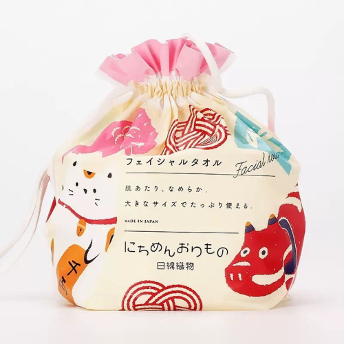日綿織物 - 加厚版 洗面巾 70片卷裝 -  招財貓 日本製造 