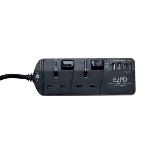 EIGHT - TypeC PD+USB 連2位13A拖板 - 黑色 (E2PD)