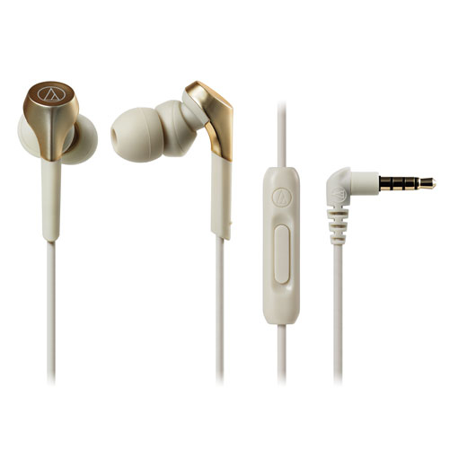 Audio-Technica 入耳式智能手機專用耳塞咪高峰 - 香檳金 (ATH-CKS550XiS CG)